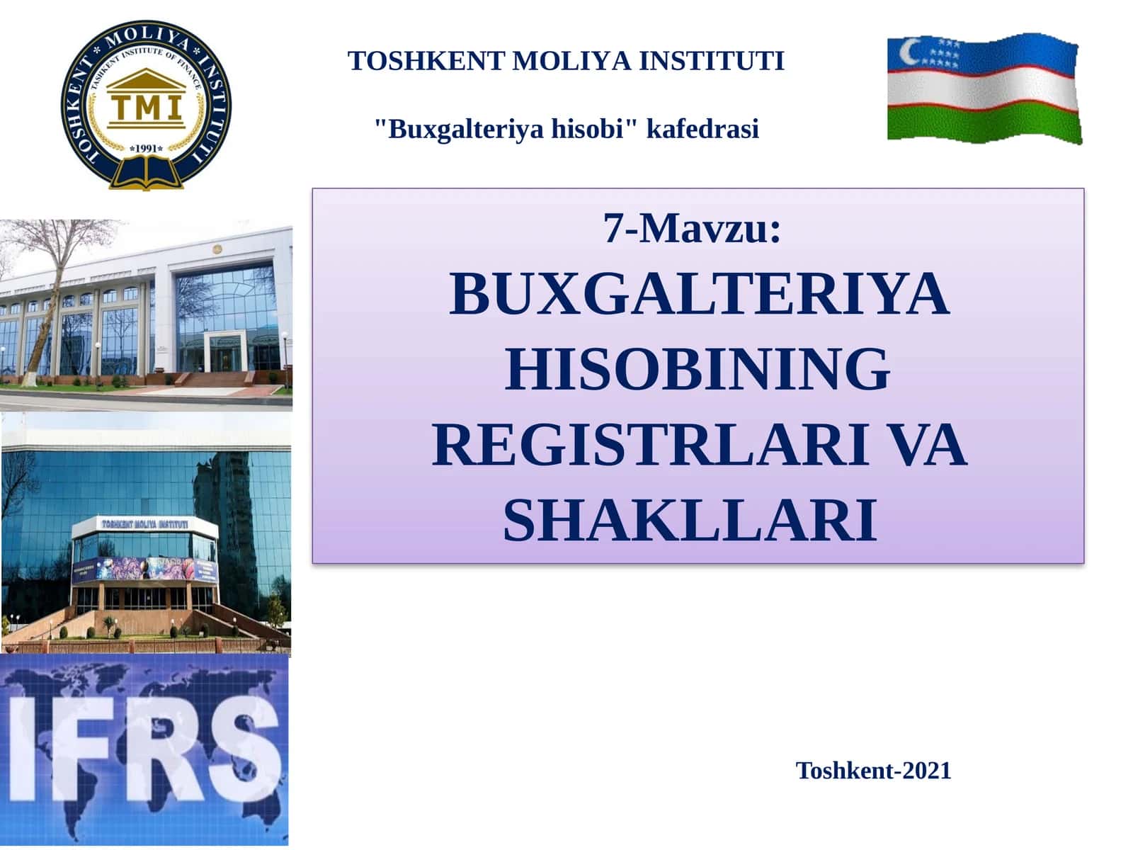 BUXGALTERIYA HISOBINING REGISTRLARI VA SHAKLLARI