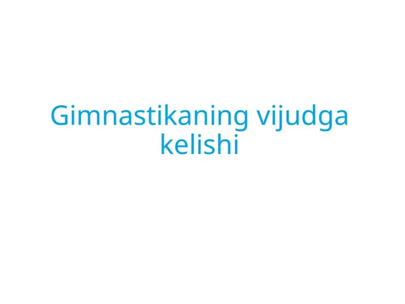 Gimnastikaningvijudgakelishi