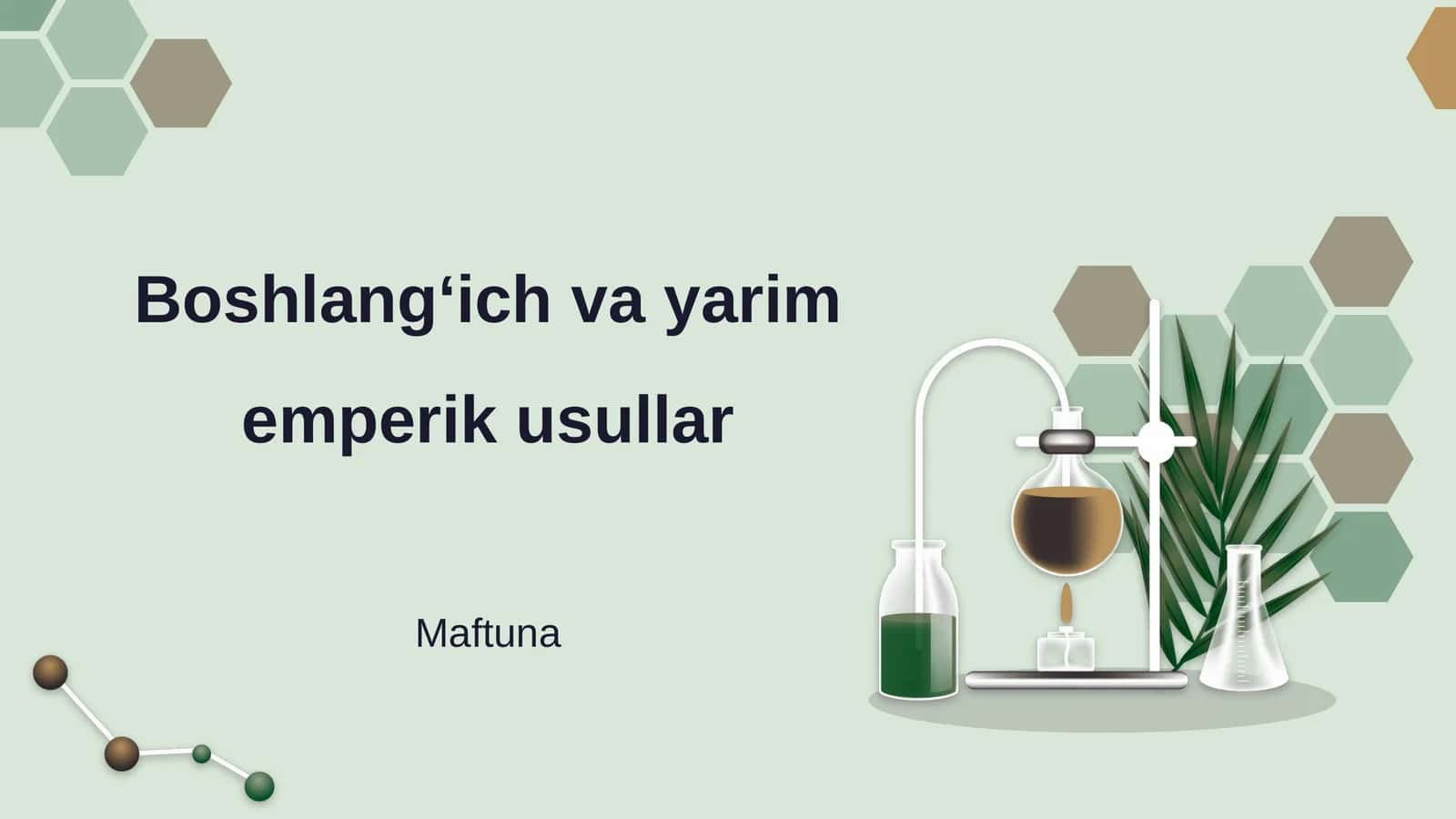 Boshlangʻich va yarim emperik usullar