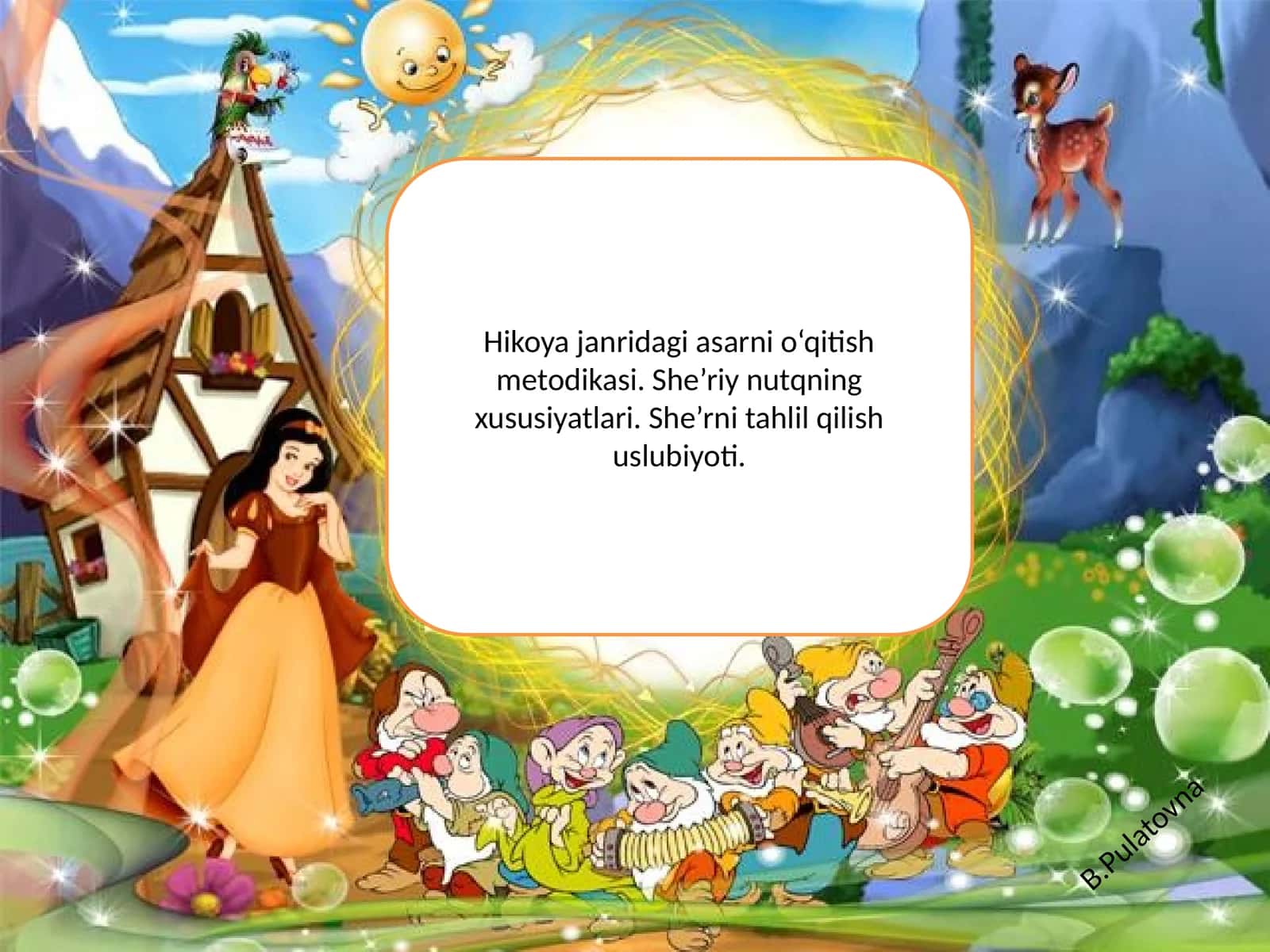 Hikoya janridagi asarni o‘qitish mеtodikasi. She’riy nutqning xususiyatlari. She’rni tahlil qilish uslubiyoti