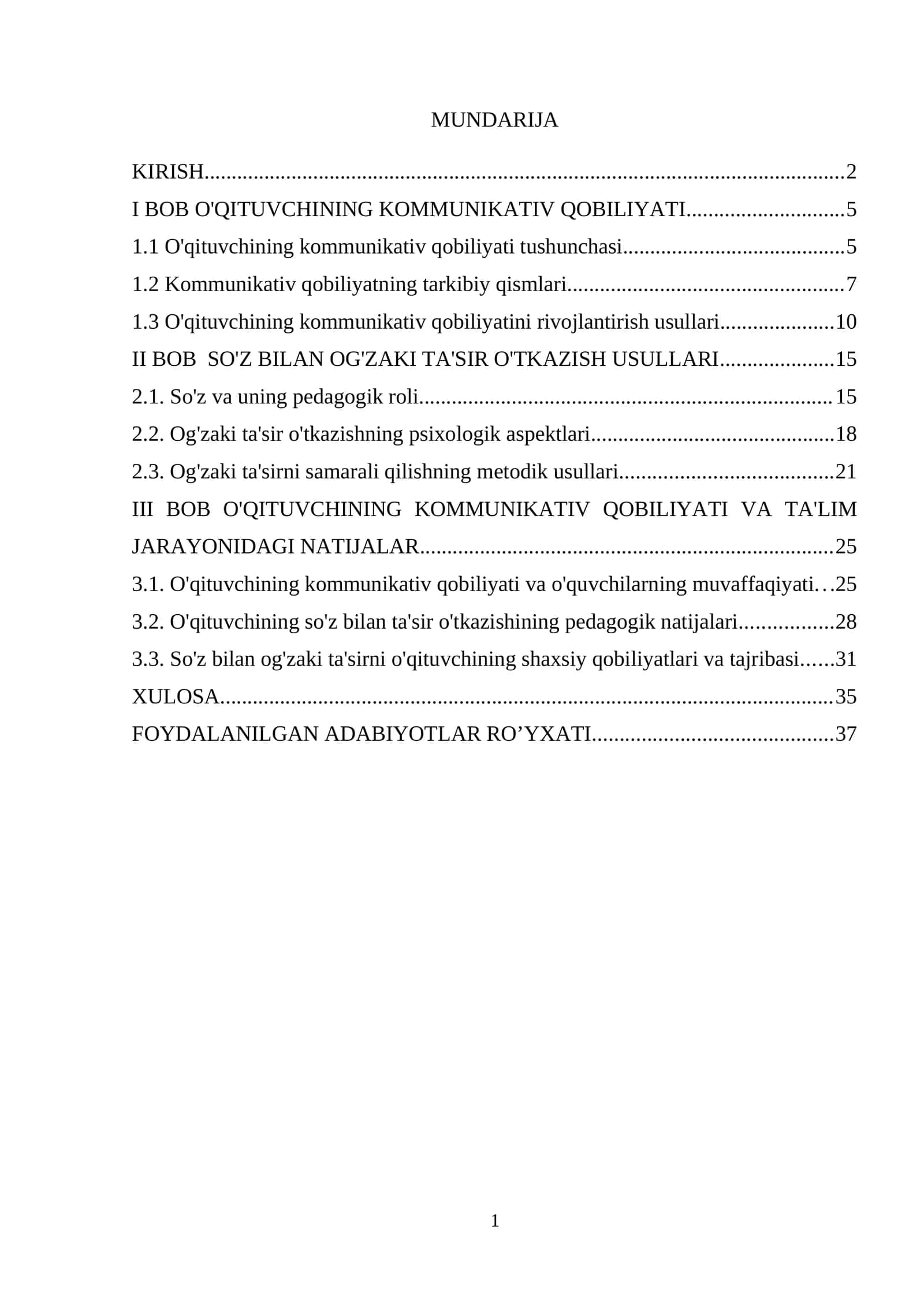 BOB O'QITUVCHINING KOMMUNIKATIV QOBILIYATI VA TA'LIM JARAYONIDAGI NATIJALAR