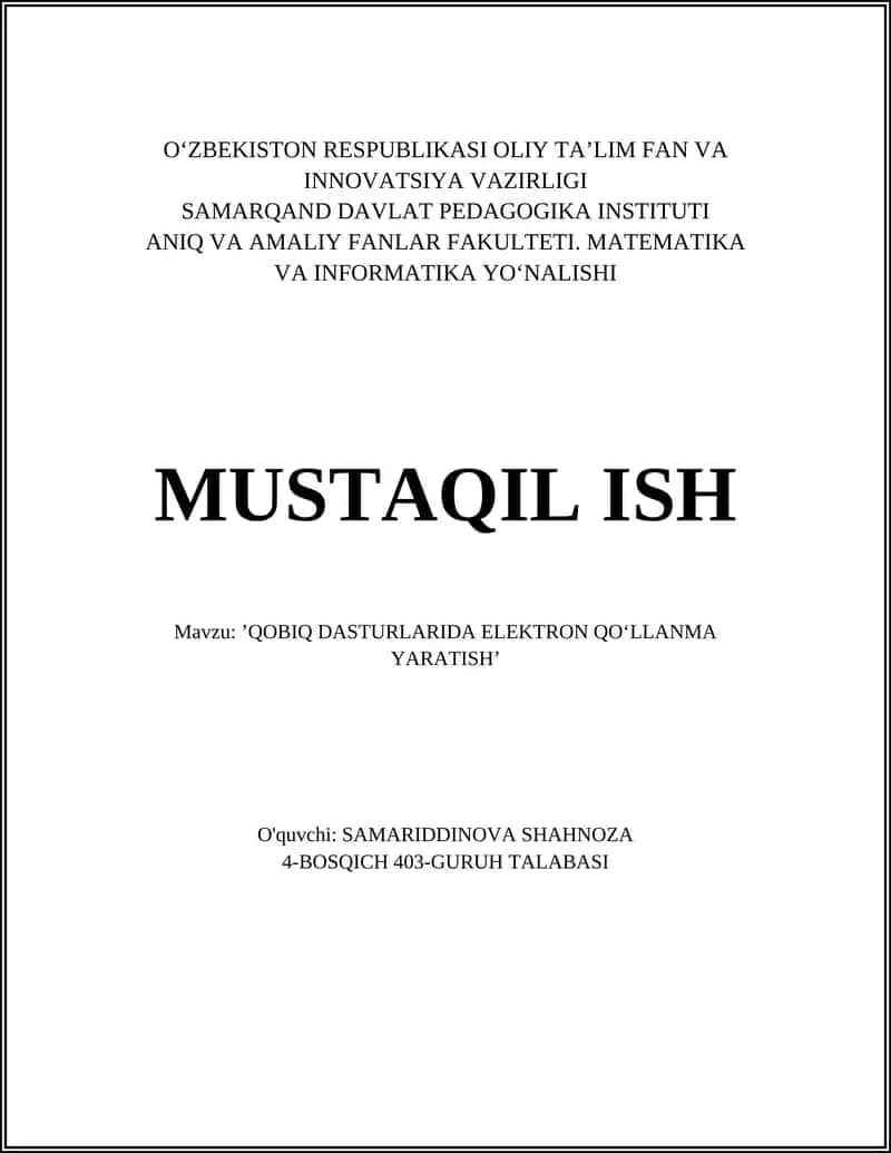 Elektron qoʻllanma yaratish