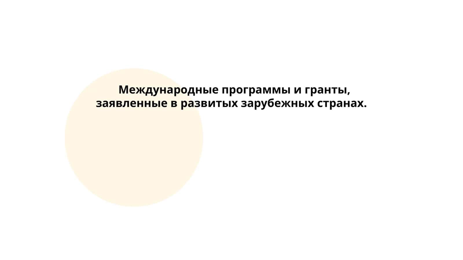 Международные программы и гранты, заявленные в развитых зарубежных странах