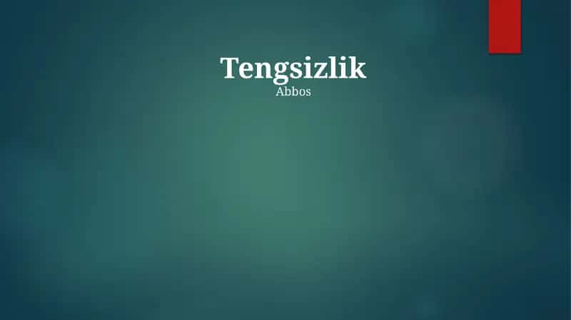 Daromadlar Tengsizligi