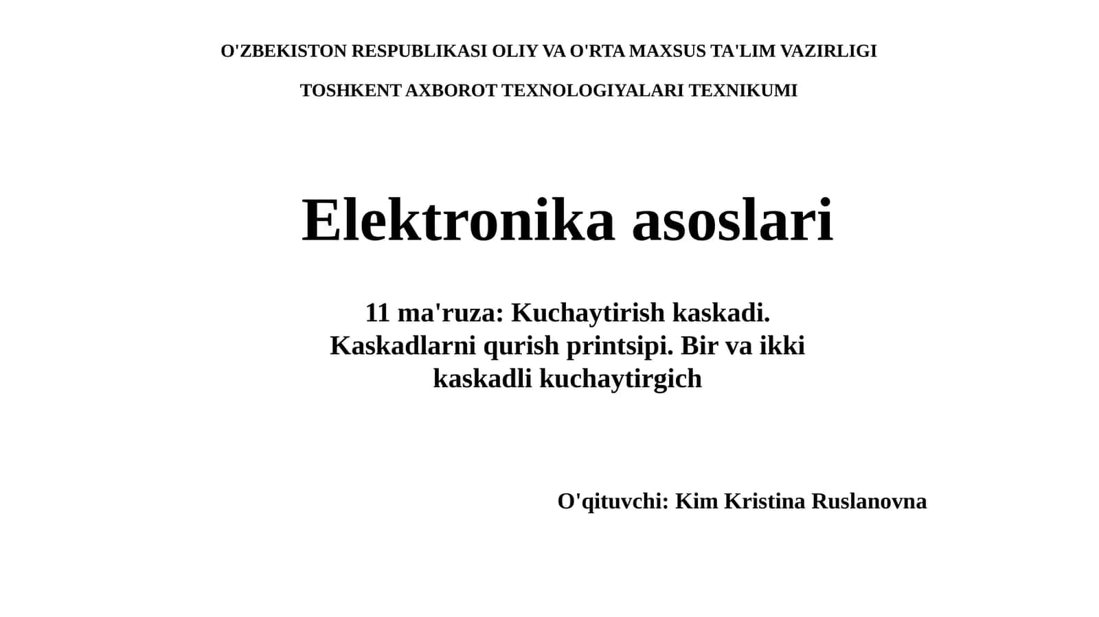 Elektronika asoslari