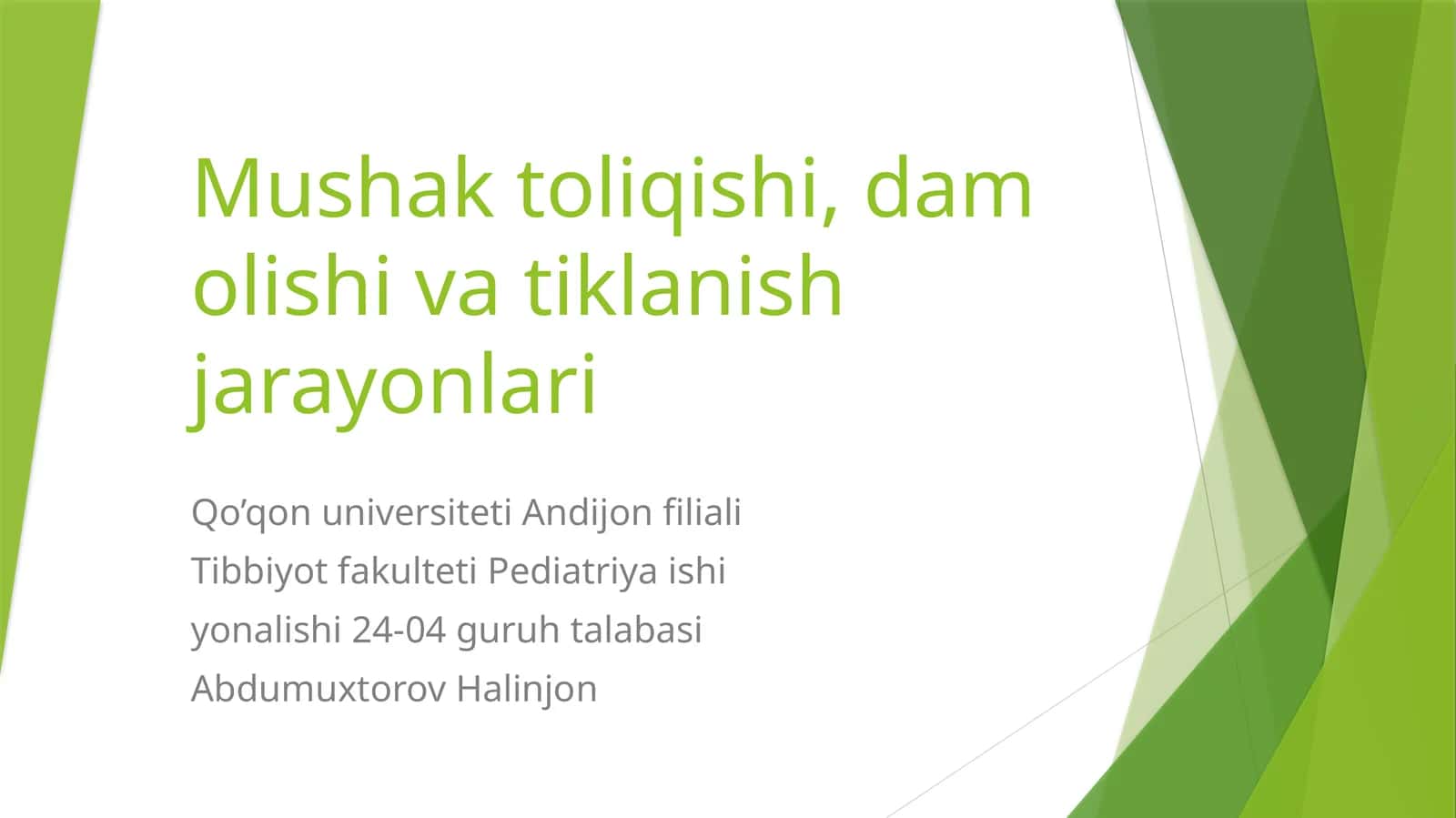 Mushaktoliqishi, damolishivatiklanishjarayonlari