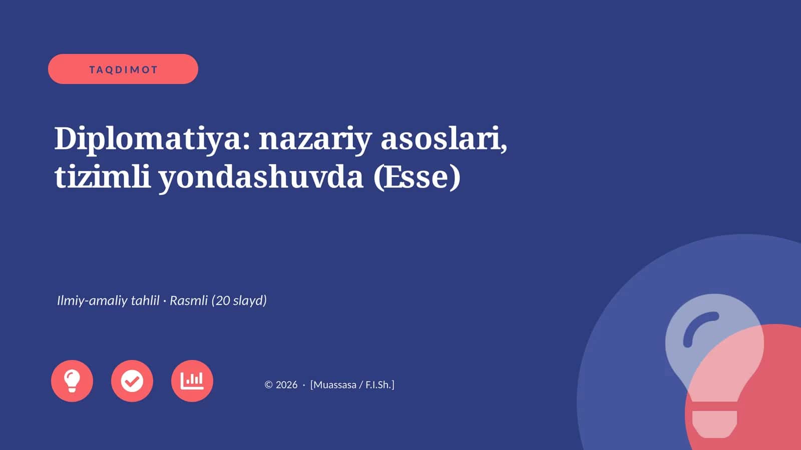 Diplomatiya: nazariy asoslari, tizimli yondashuvda (Esse)
