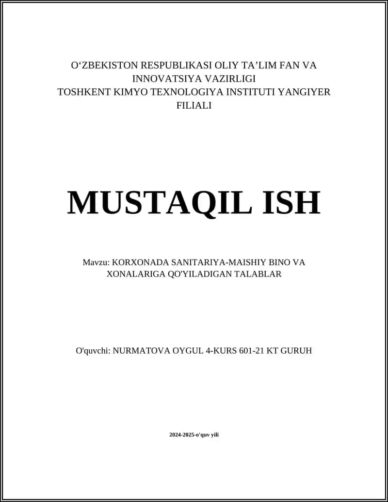 Gigiena talablariga moslik