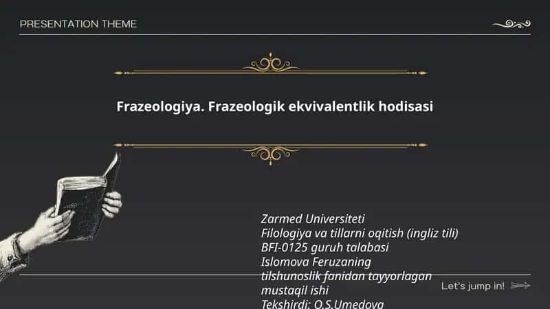 Frazeologiya. Frazeologik ekvivalentlik hodisasi