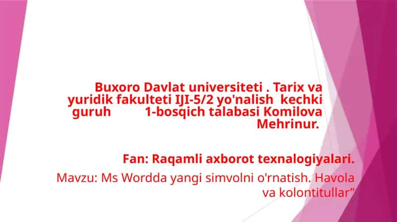 Raqamli axborot texnologiyalari