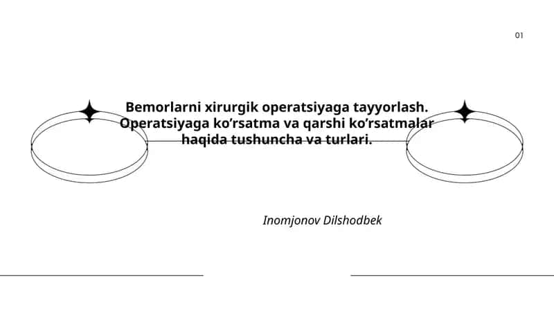 Bemorlarni xirurgik operatsiyaga tayyorlash