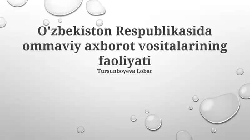 Oʻzbekiston ommaviy axborot vositalarining rivojlanishi