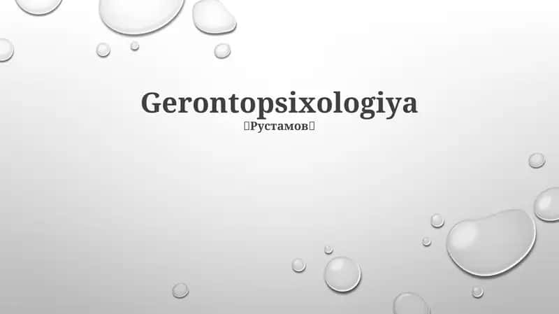 Gerontopsixologiya