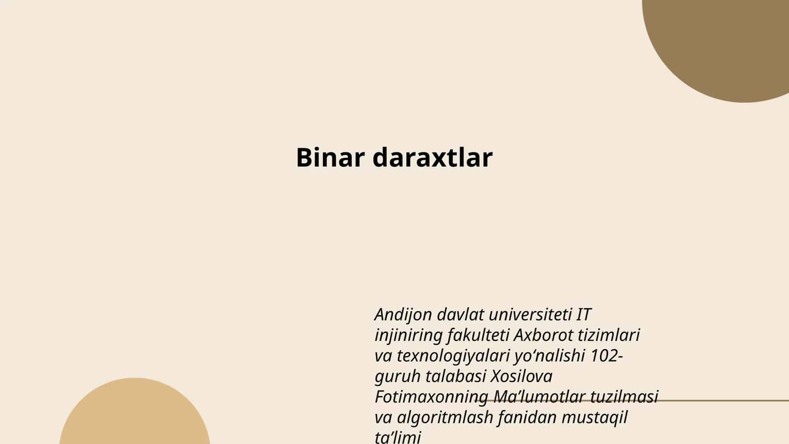 Binar daraxtlar