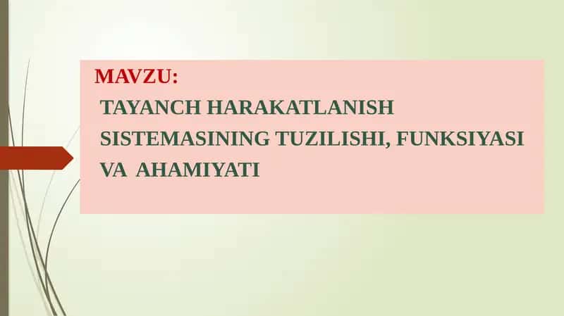 TAYANCH HARAKATLANISH SISTEMASI