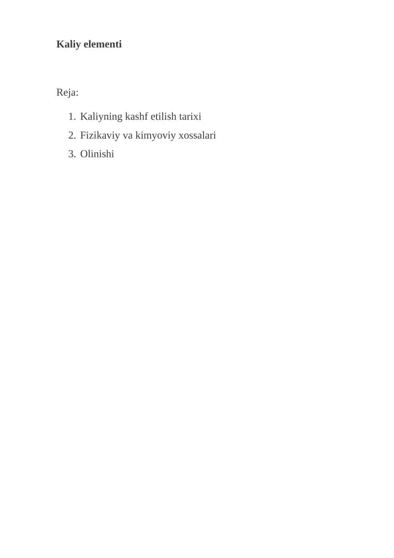 Kaliy elementi