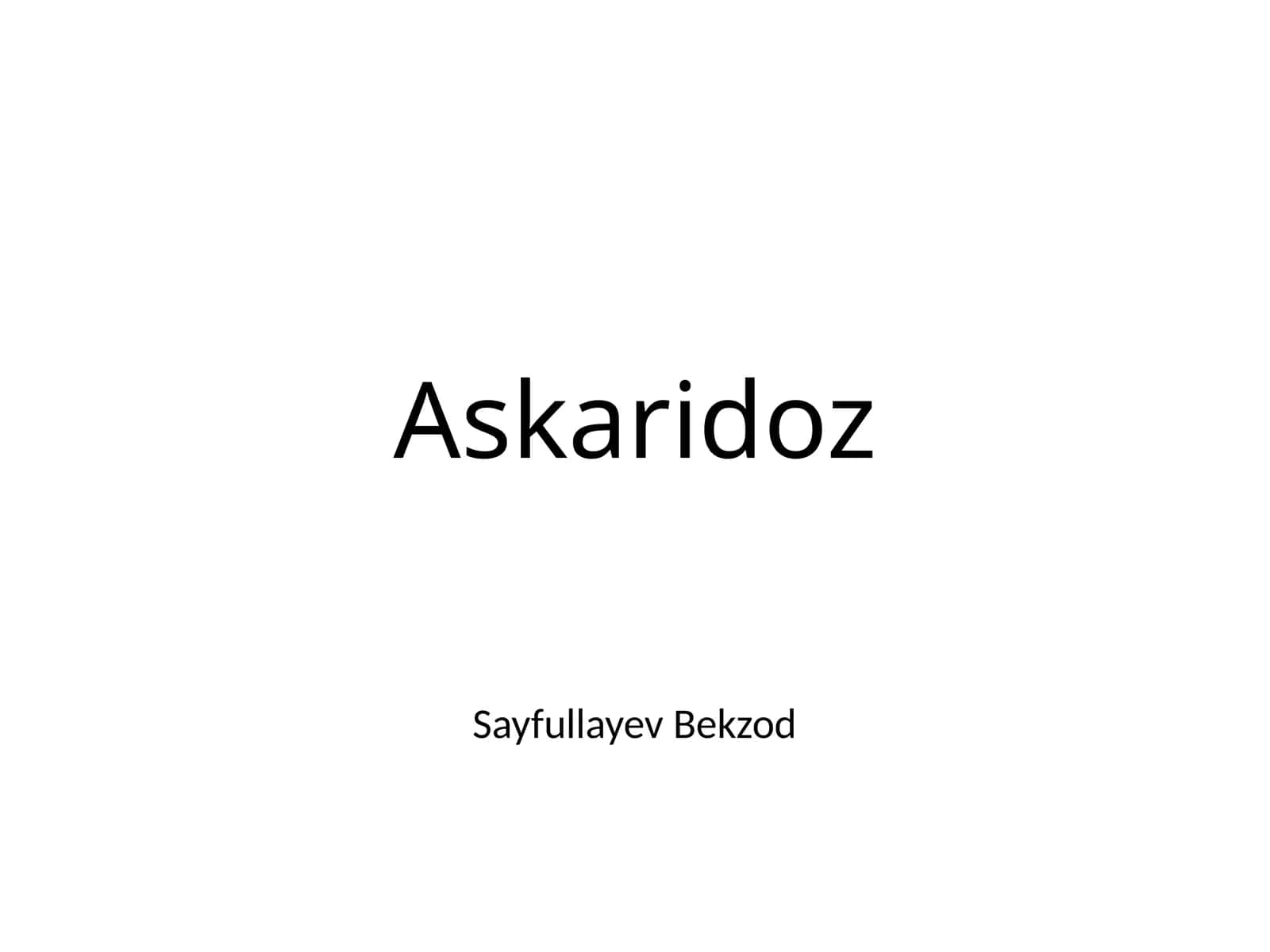 Askaridoz