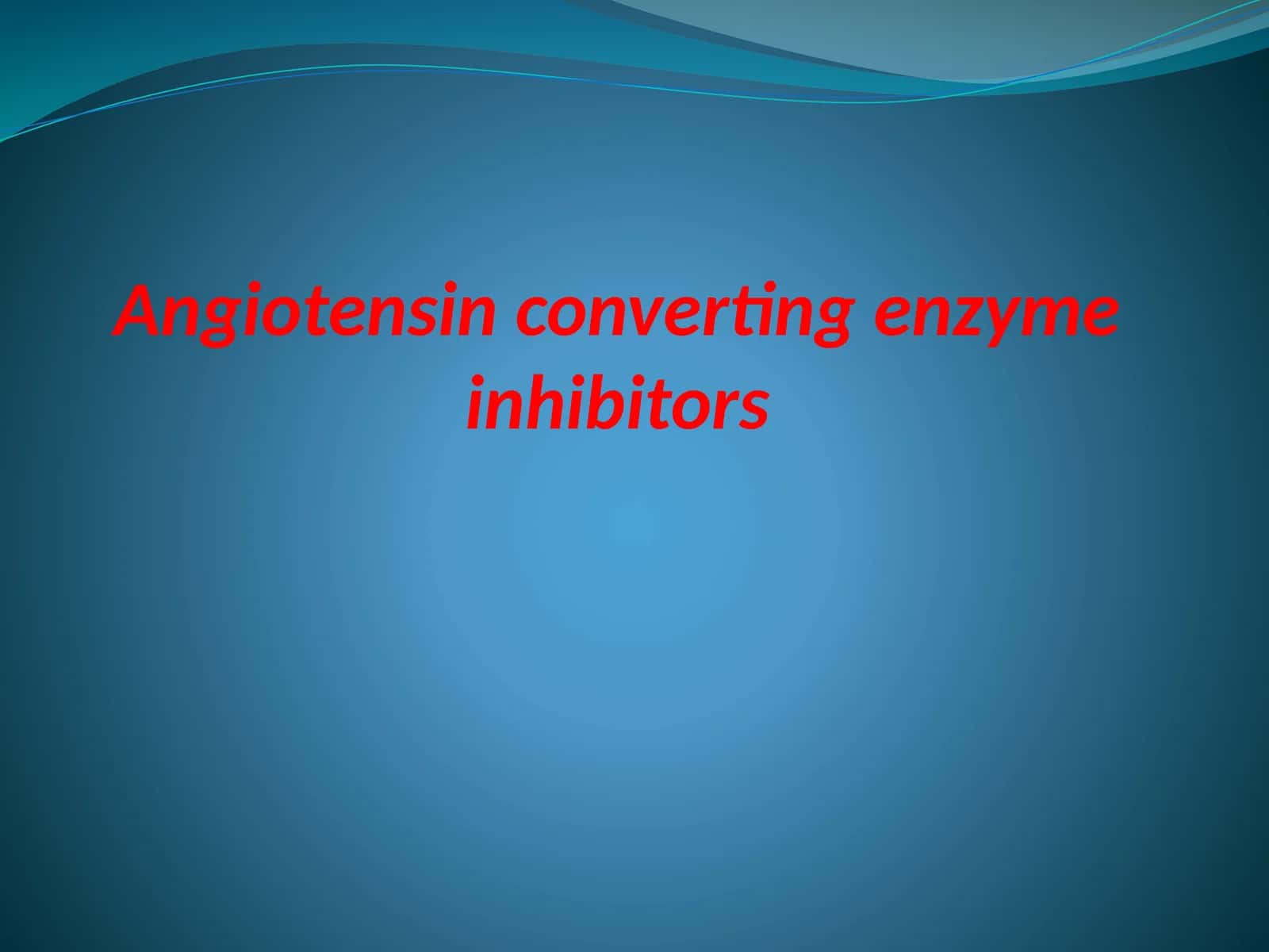 Angiotensin converting enzyme inhibitors