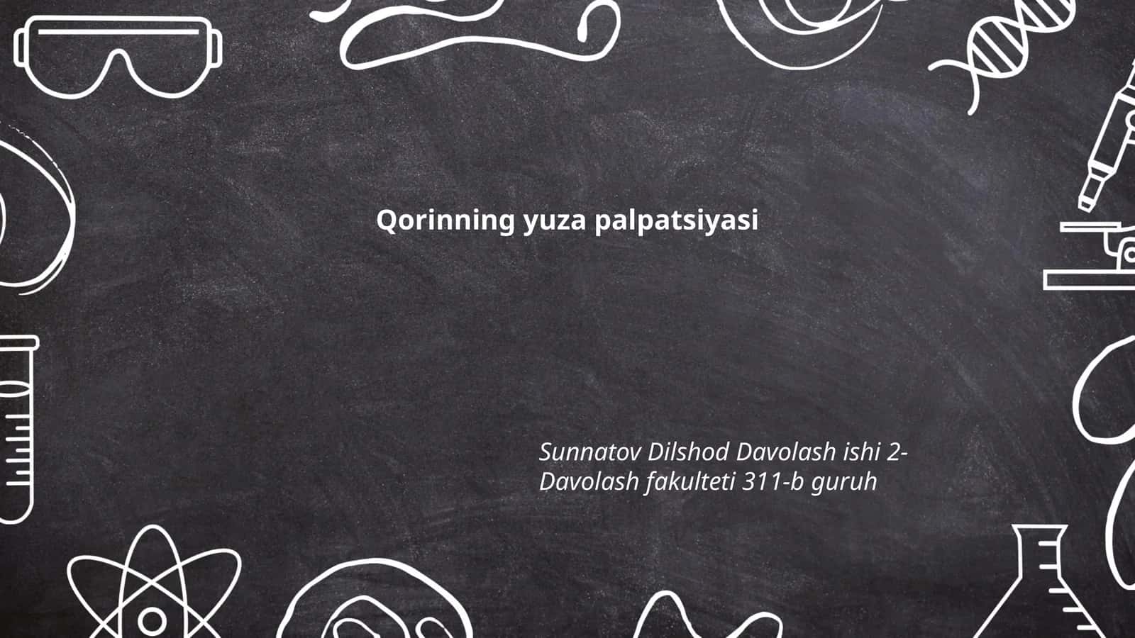 Qorinning yuza palpatsiyasi