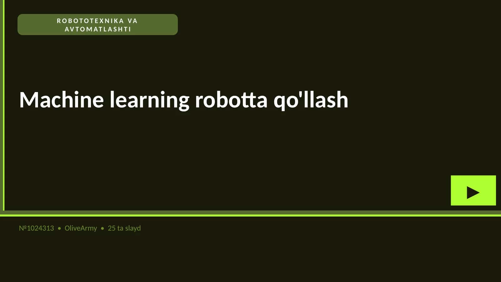 ROBOTOTEXNIKA VA AVTOMATLASHTI