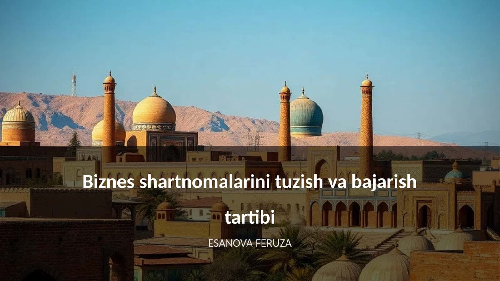 Biznes shartnomalarini tuzish va bajarish tartibi