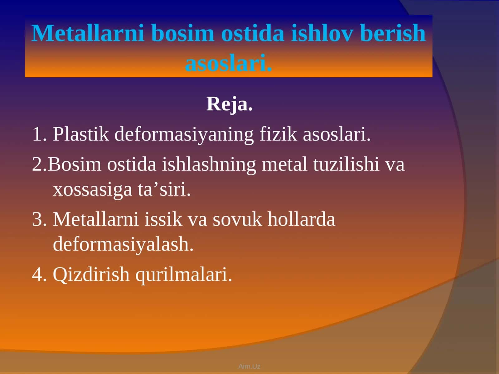 Plastik deformasiyaning fizikasoslari