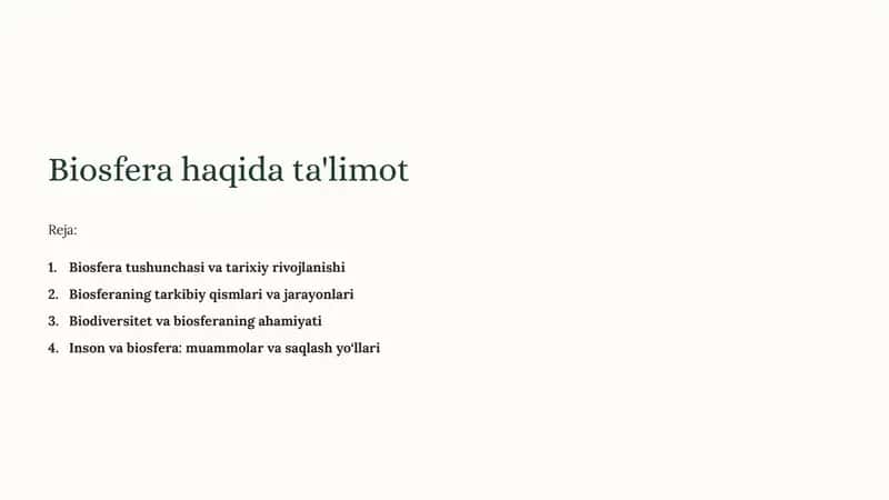 Biosfera haqida ta'limot