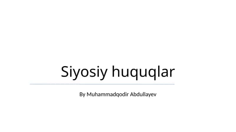 Siyosiy huquqlar