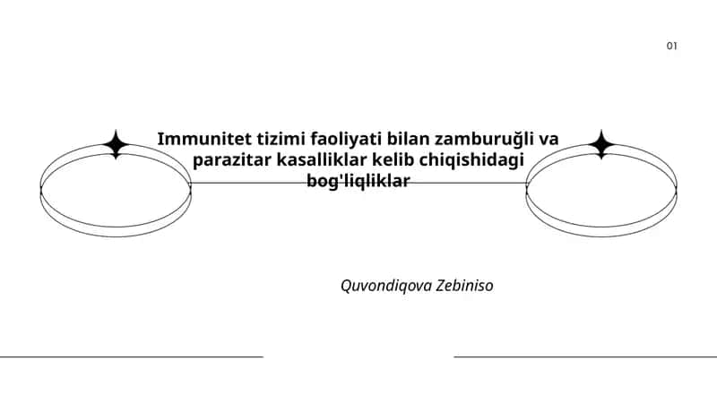 Immunitet tizimi faoliyati bilan zamburuğli va parazitar kasalliklar kelib chiqishidagi bog'liqliklar