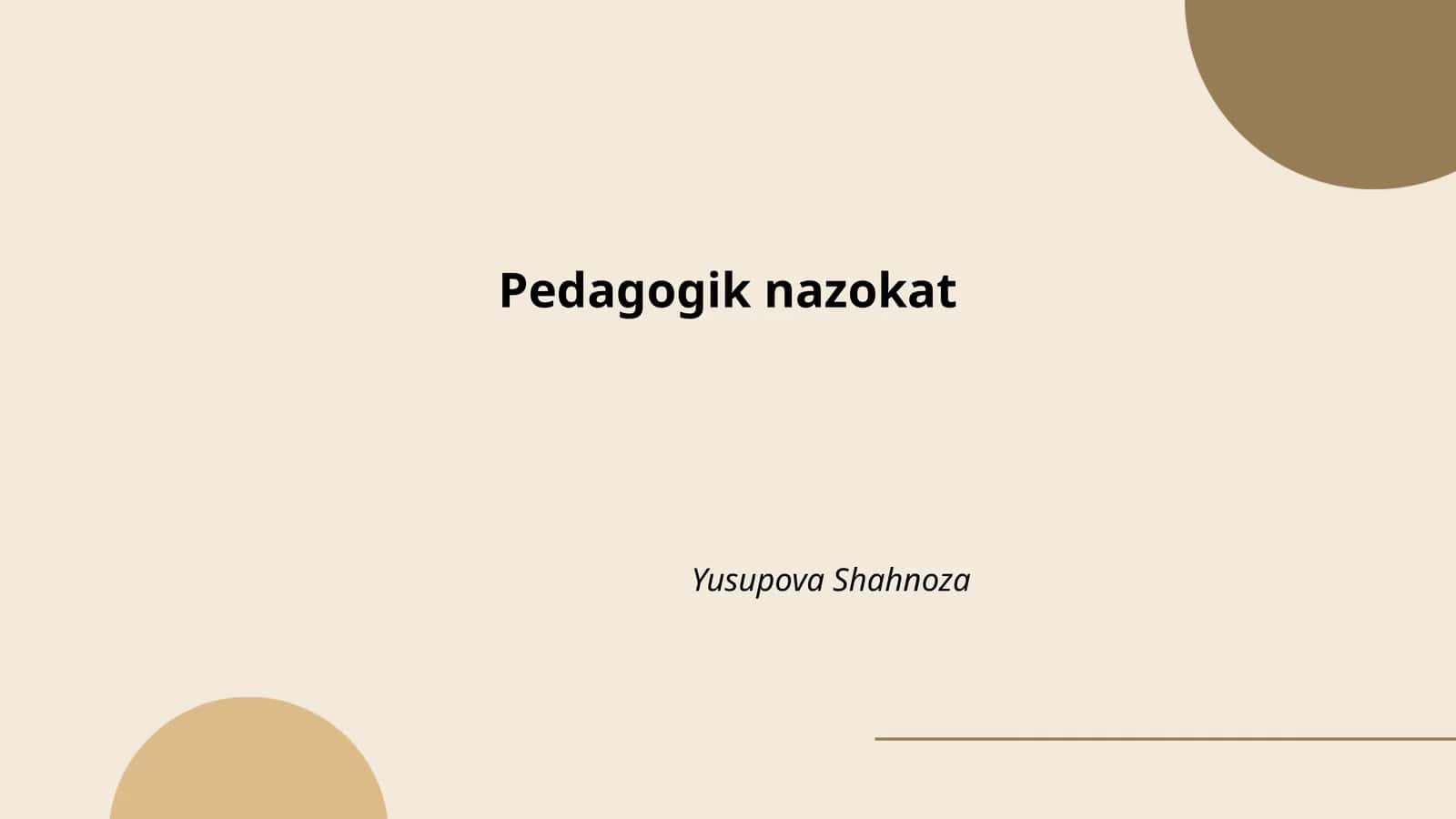 Pedagogik nazokat
