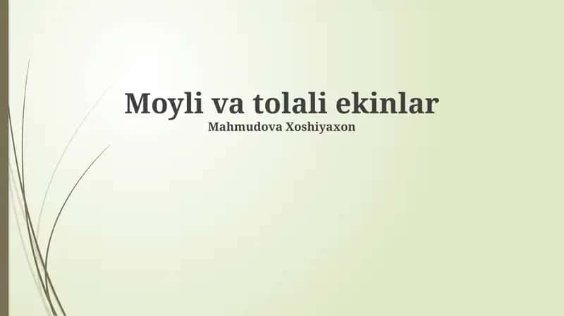 Moyli va tolali ekinlar