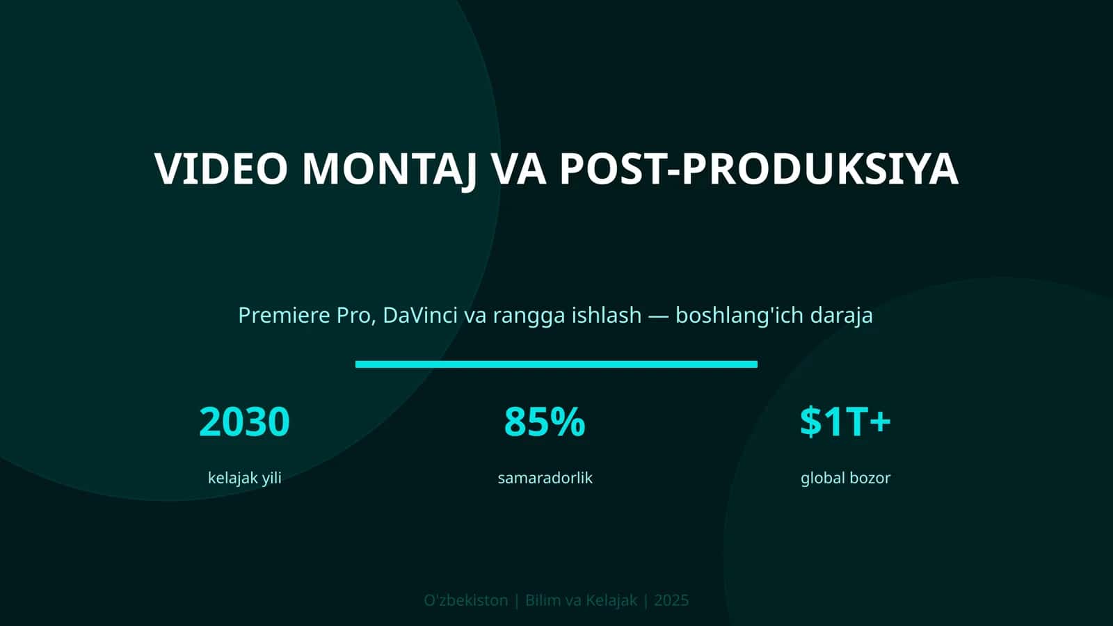VIDEO MONTAJ VA POST-PRODUKSIYA