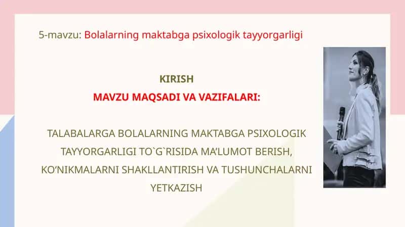 Bolalarning maktabga psixologik tayyorgarligi