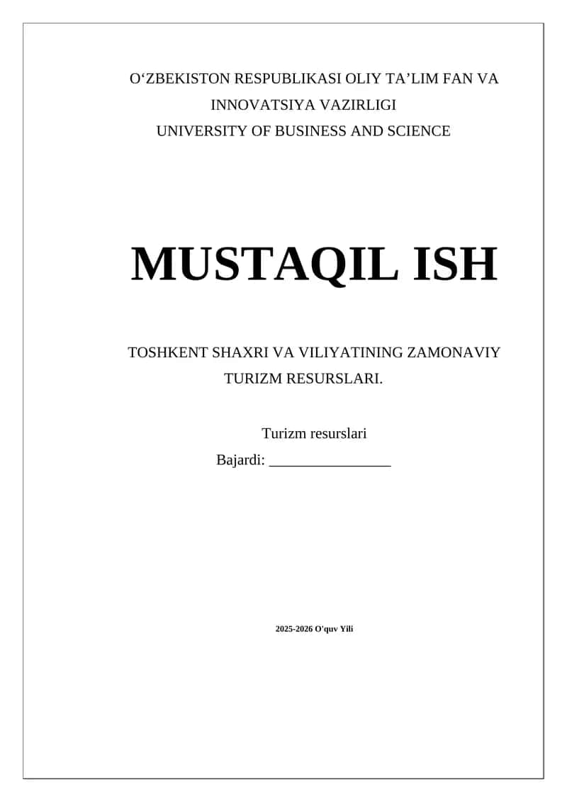 Zamonaviy turizm resurslari