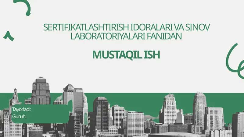 Qurilish tashkiloti faoliyatining asosiy ko'rsatkichlarini baholash