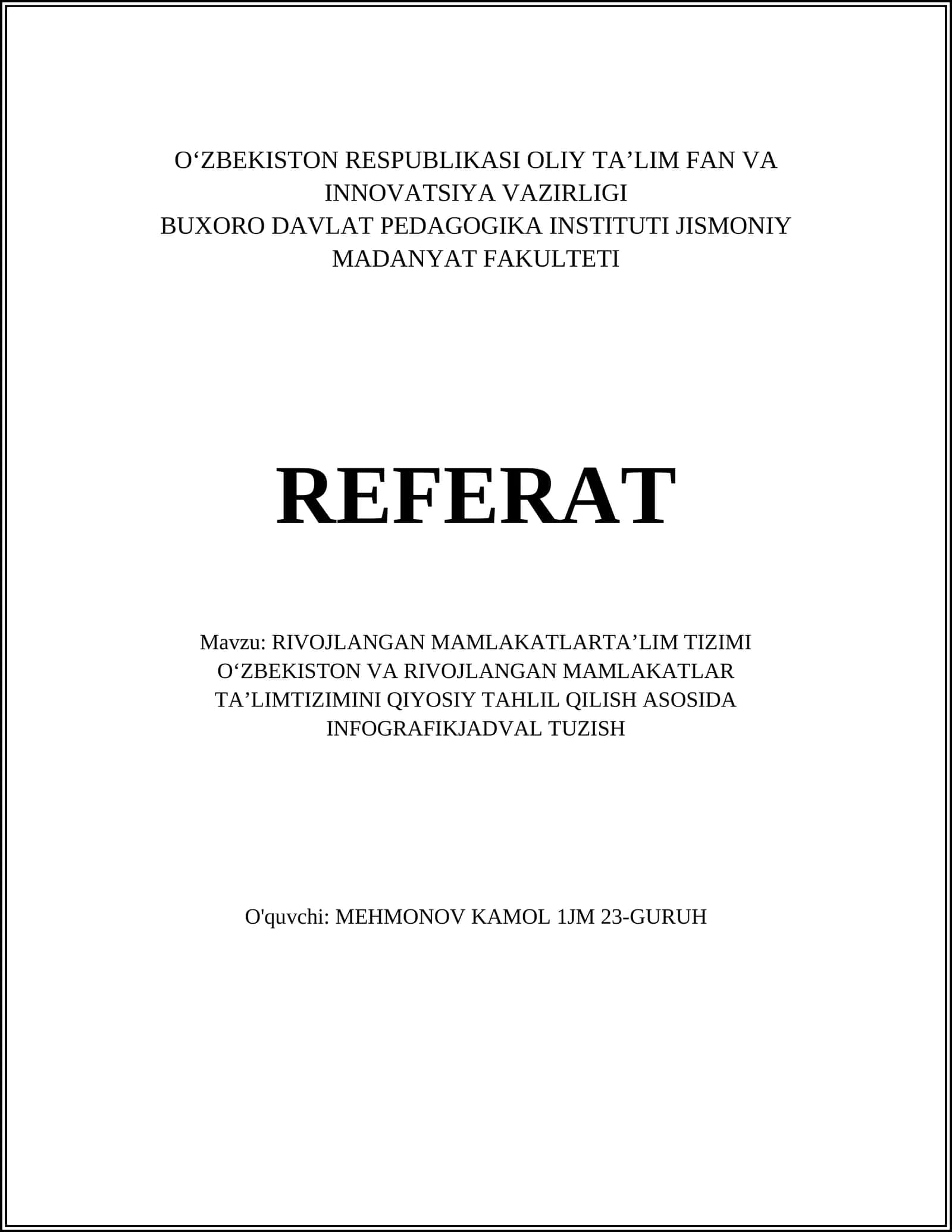 O‘zbekistonda ta'lim tizimi