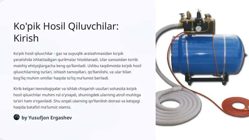 Ko'pik Hosil Qiluvchilar Kirish