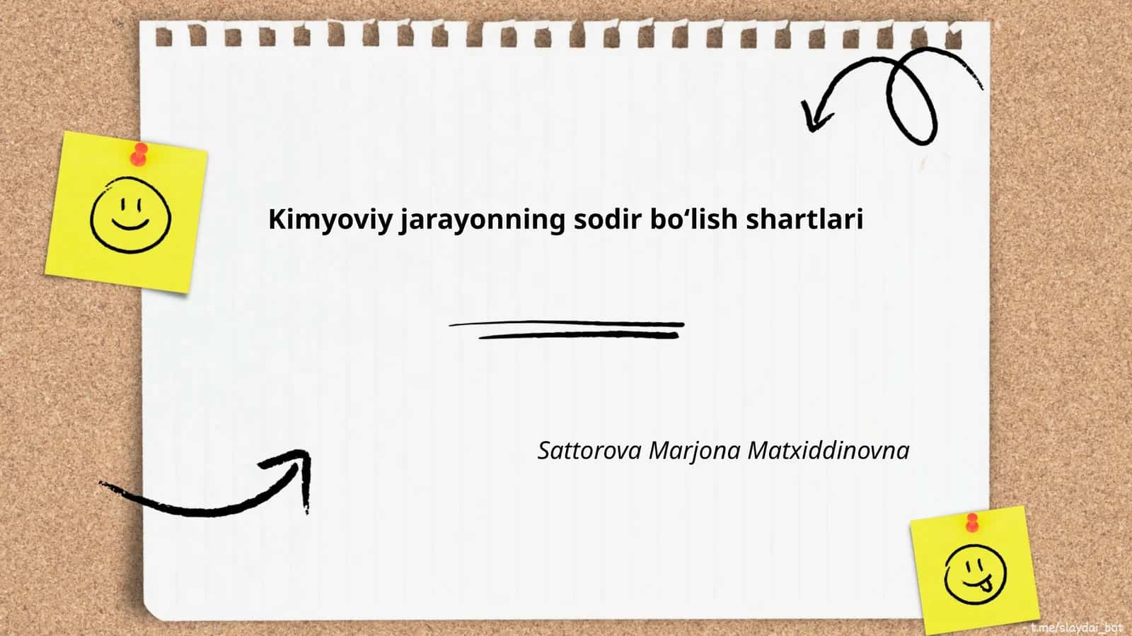 Kimyoviy jarayonning sodir boʻlish shartlari