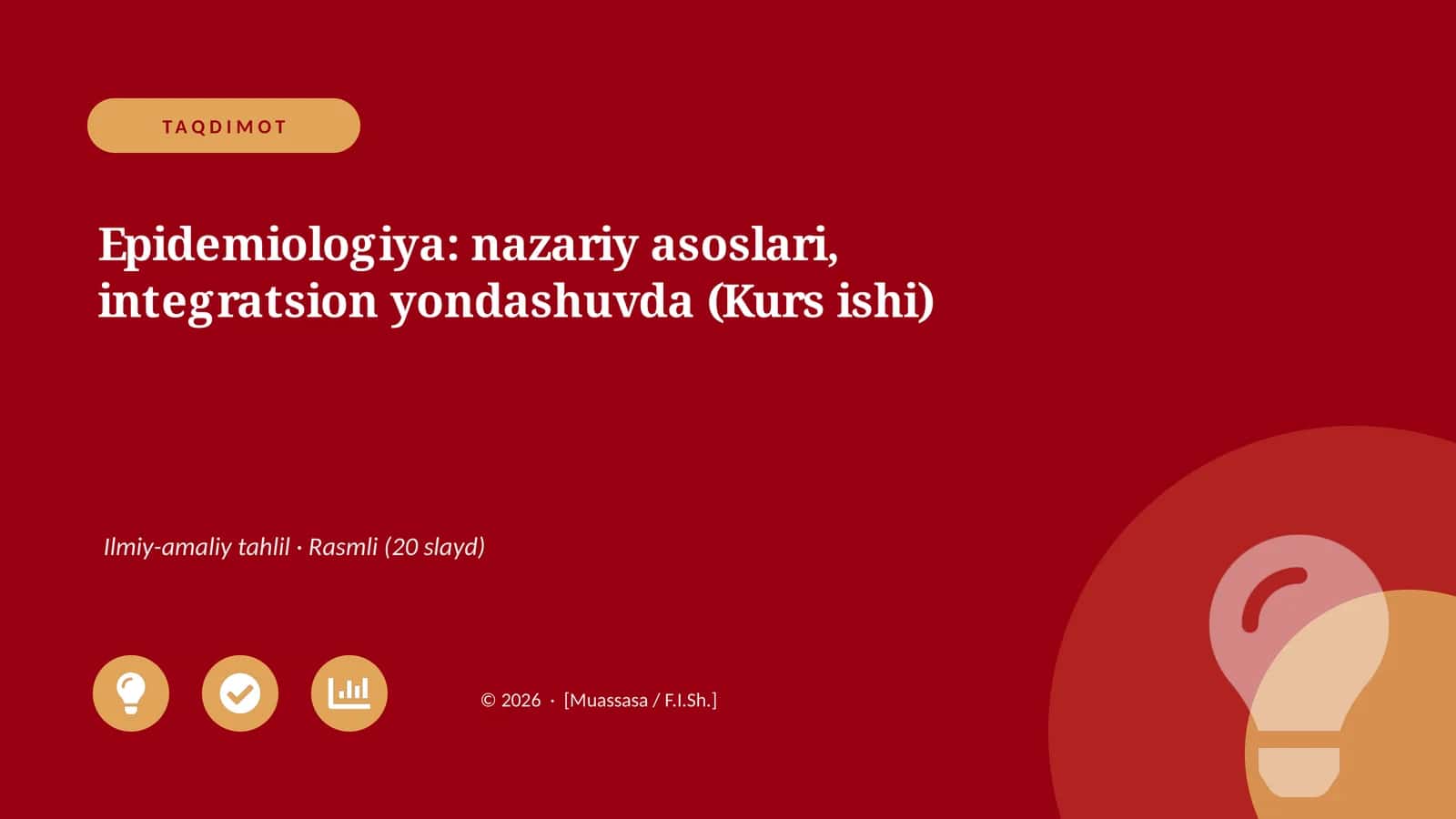 Epidemiologiya: nazariy asoslari, integratsion yondashuvda (Kurs ishi)