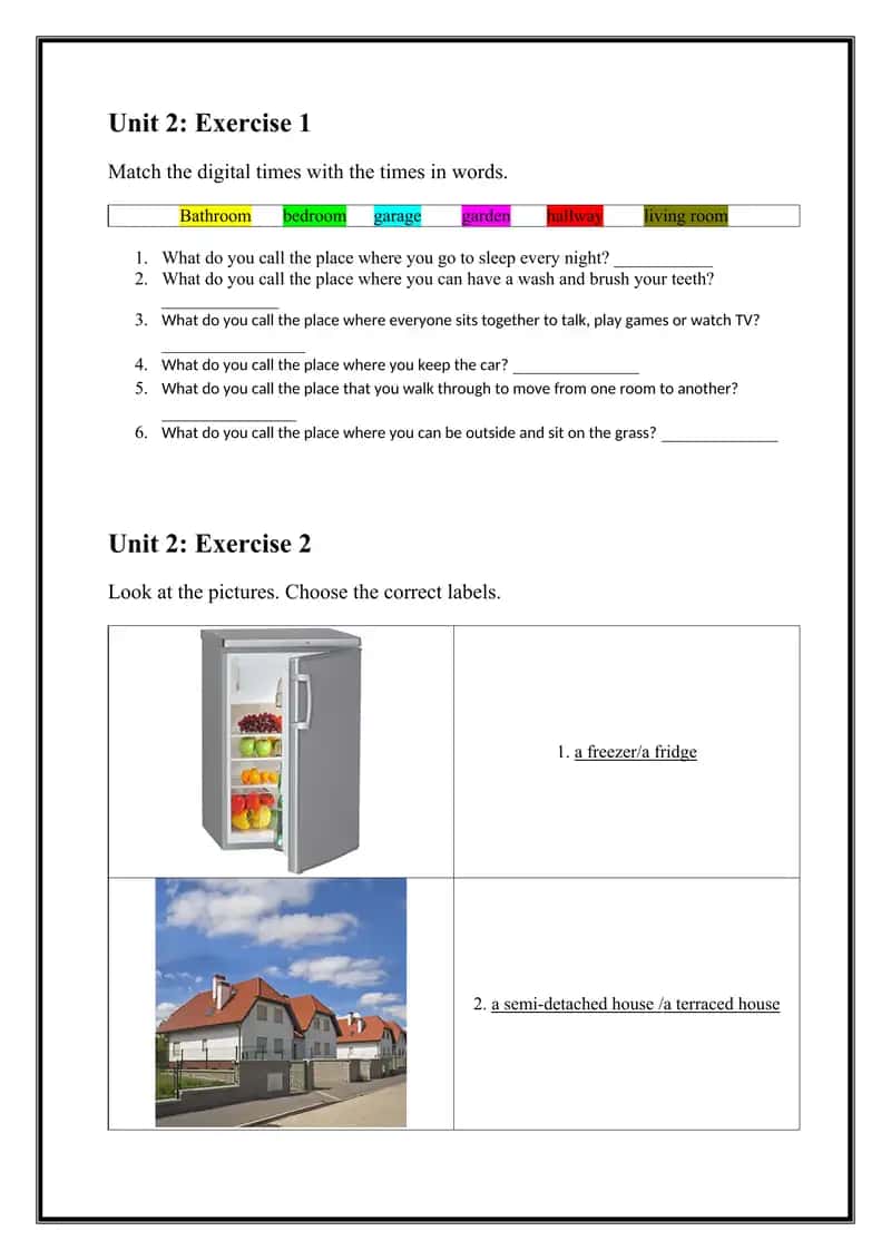 Unit 2 Exercise 1