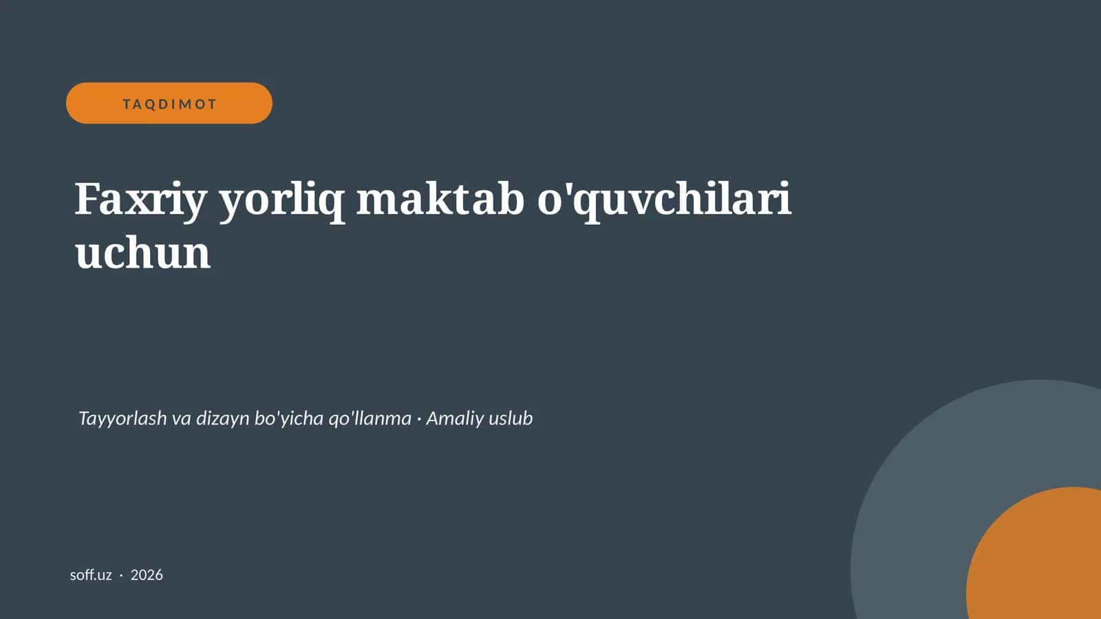 Faxriy yorliq maktab o'quvchilari uchun