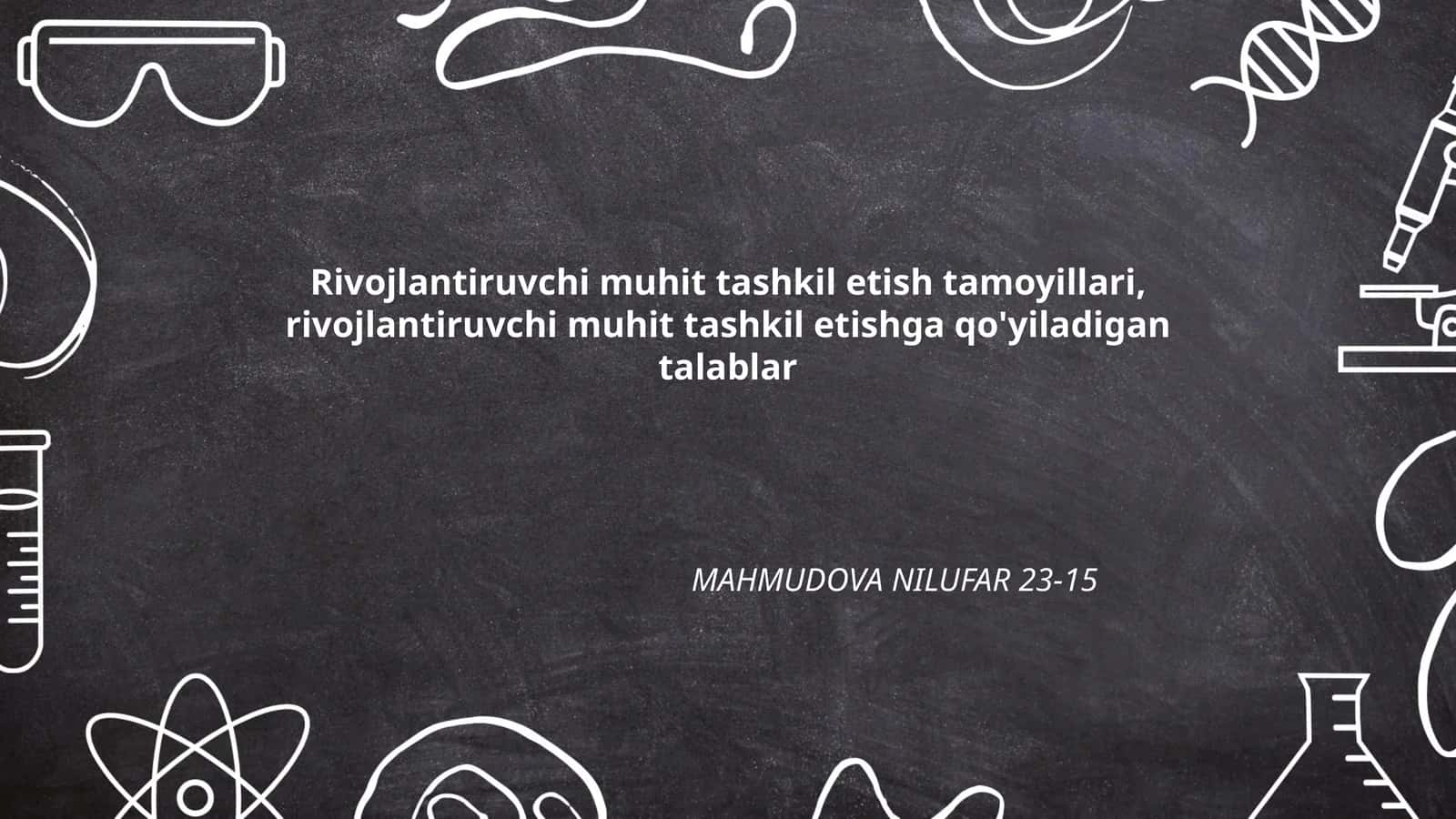 Rivojlantiruvchi muhit tashkil etish tamoyillari