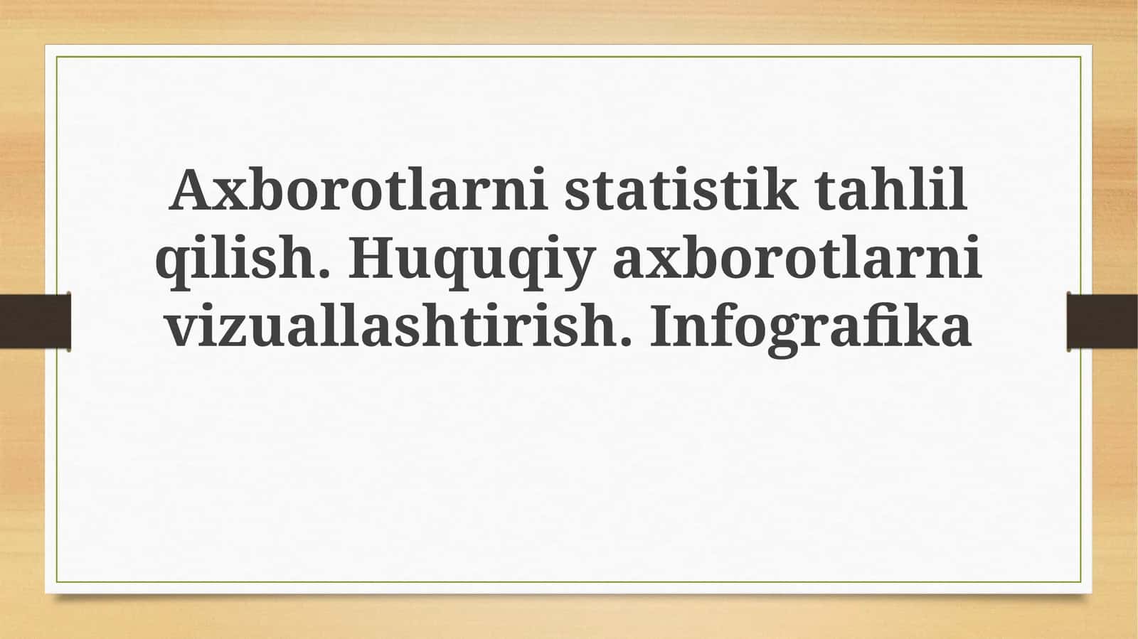 Axborotning Statistik Tahlili