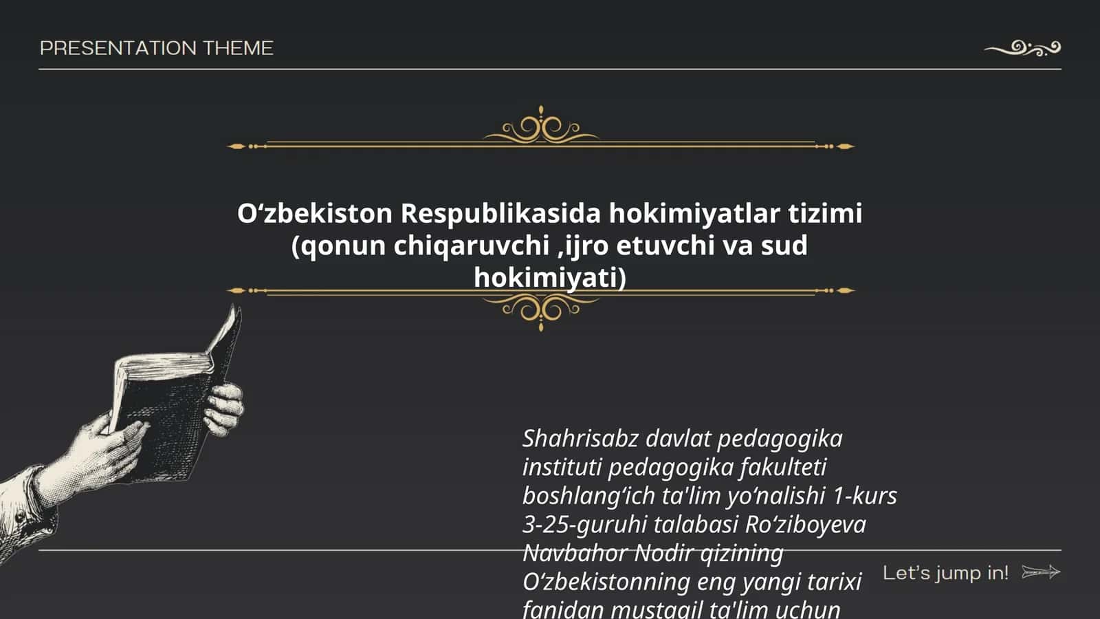 O‘zbekistonning eng yangi tarixi fanidan mustaqil ta'lim uchun tayyorlagan taqdimoti