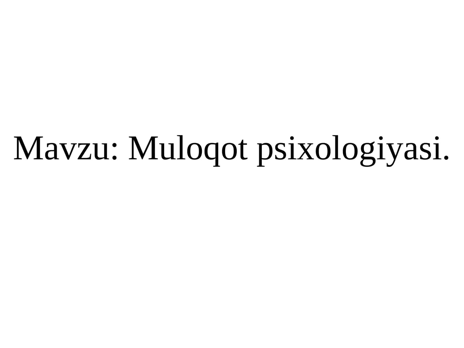 Muloqot psixologiyasi