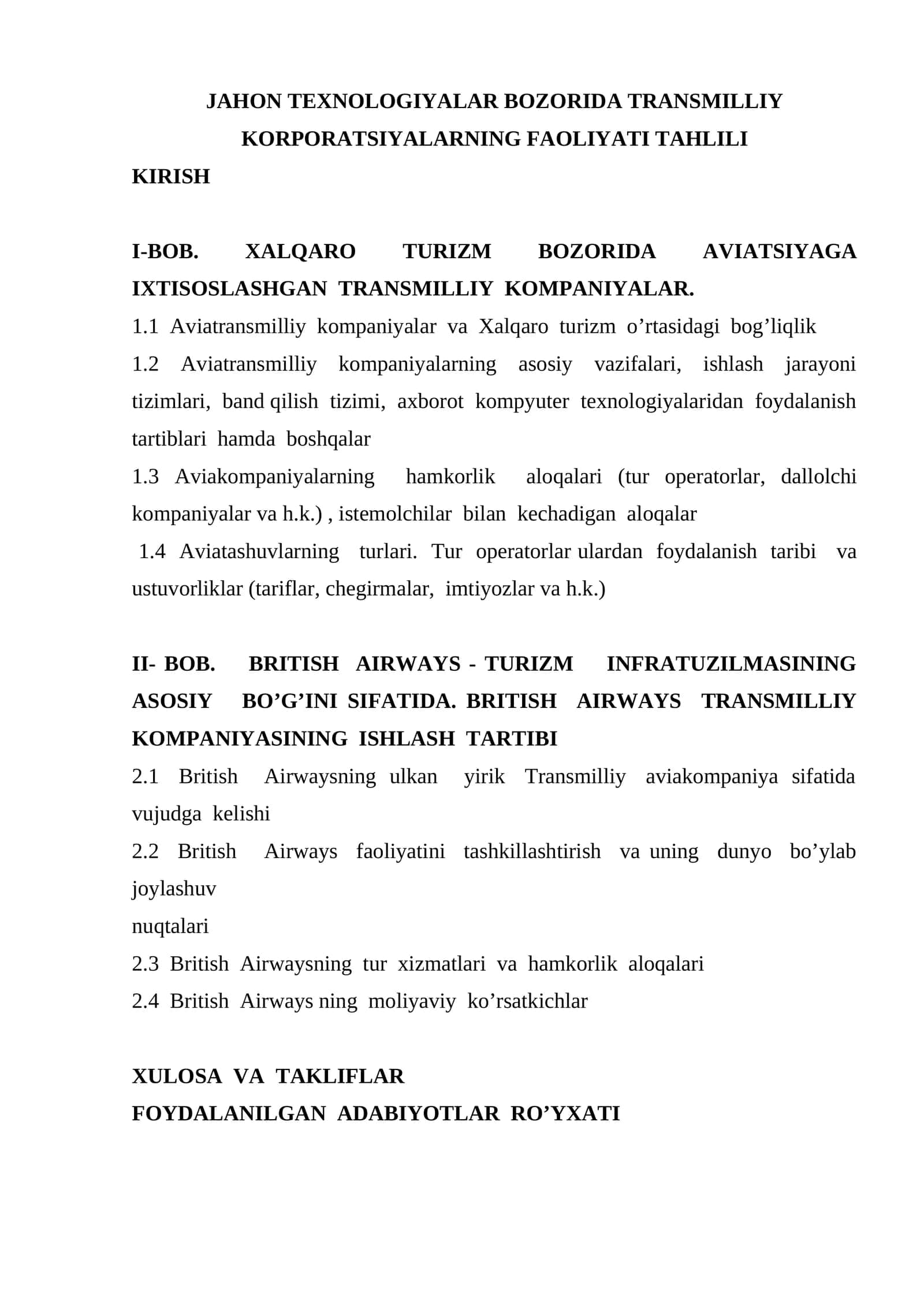 Jahon texnologiyalar bozorida transmilliy korporatsiyalarning faoliyati tahlili