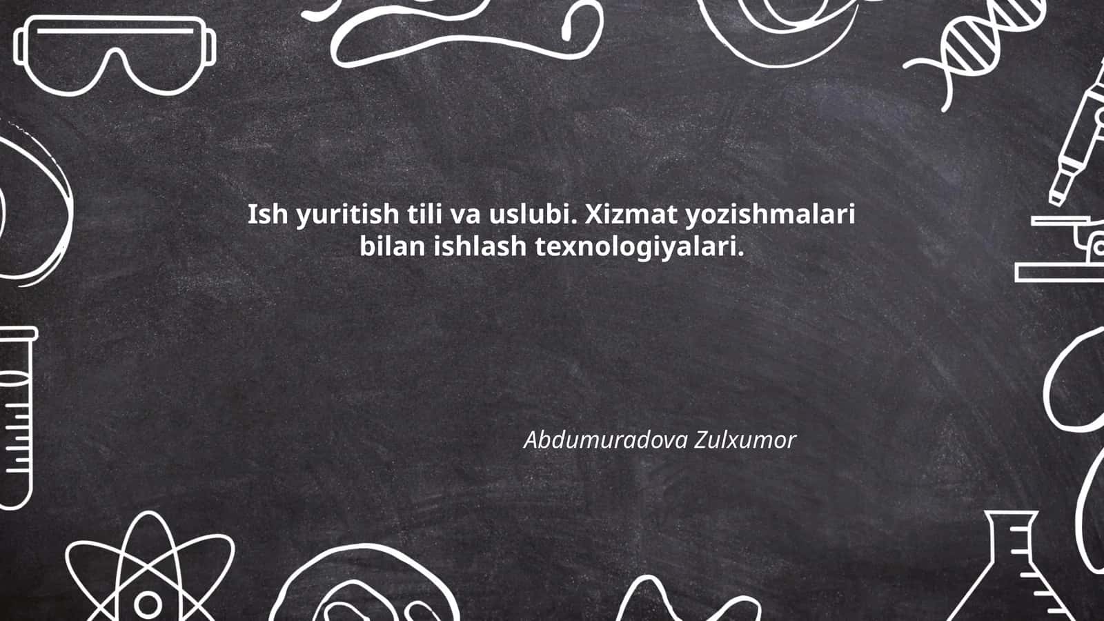 Ish yuritish tili va uslubi