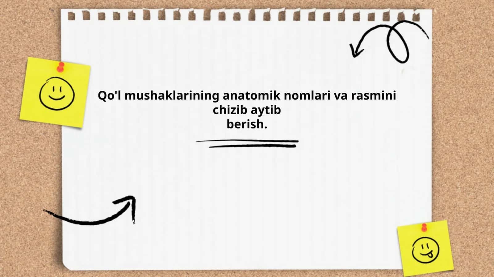 Qo'l mushaklarining anatomik nomlari va rasmini chizib aytib berish