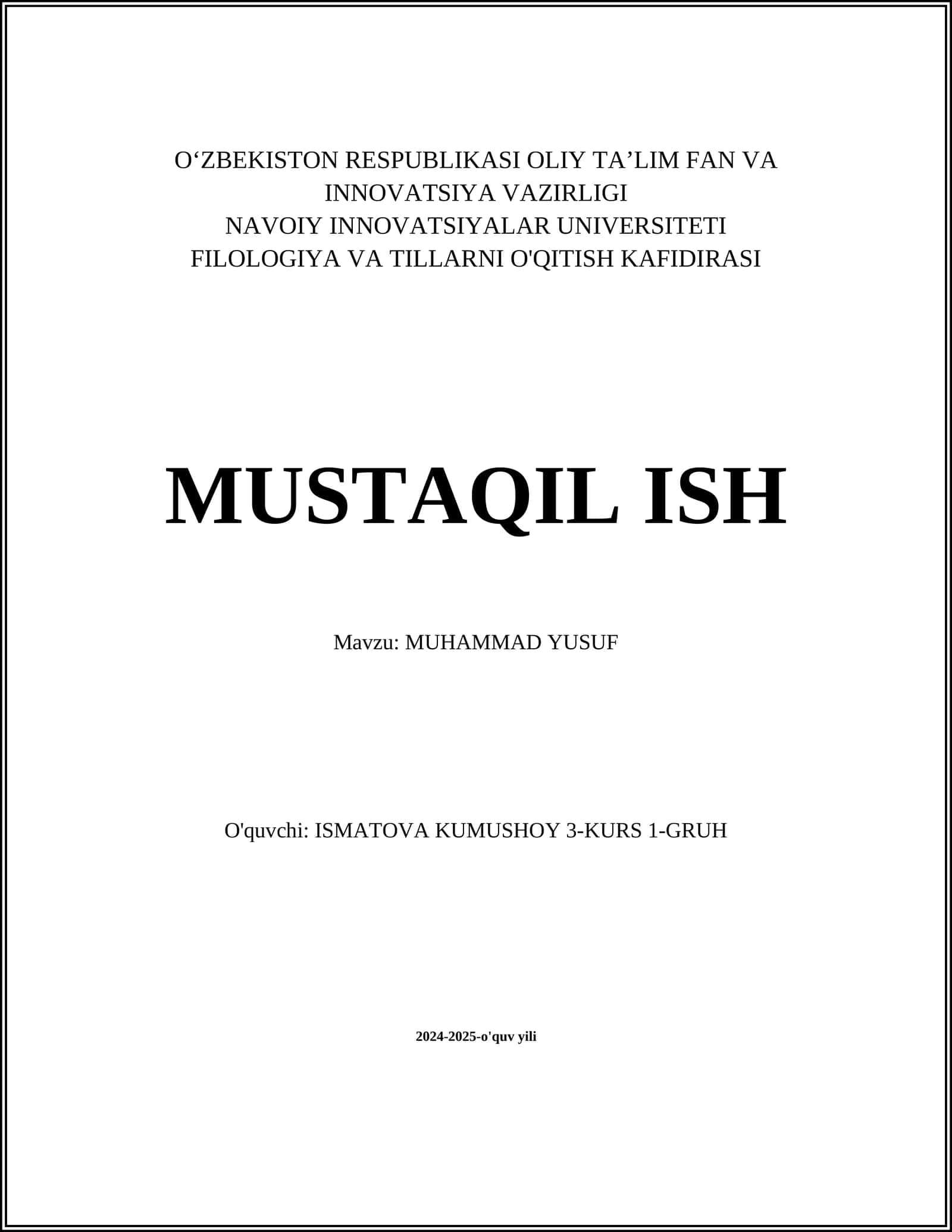MUHAMMAD YUSUF