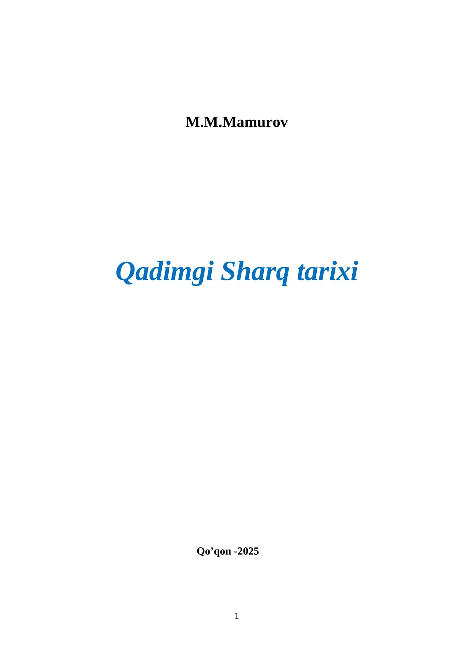 Qadimgi Sharq tarixi